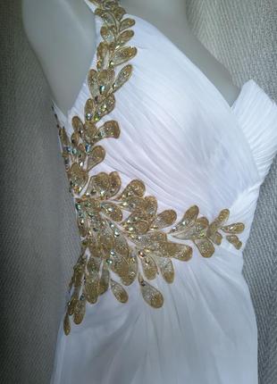 Жіноча біла весільна сукня з вишивкою, плаття, сарафан, вишиванка. дизайнерське, випускне, фотосесії4 фото