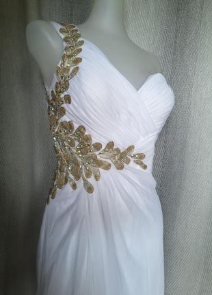 Женское белоснежное летнее вечернее, выпускное платье в пол, длинное, нарядное, свадебное фотосессия6 фото