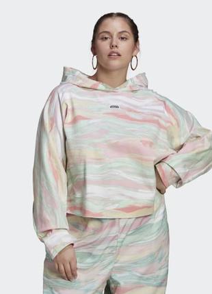 Худі укорочений з капюшоном adidas r.y.v. gt4539 plus size оригінал