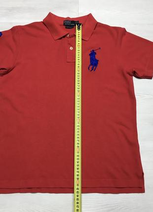 Брендова червона чоловіча футболка поло теніска сорочка polo ralph lauren оригінал7 фото
