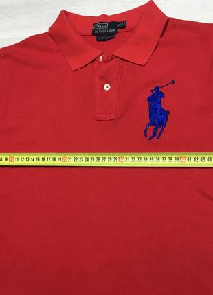 Брендовая красная мужская футболка поло тенниска рубашка polo ralph lauren оригинал5 фото