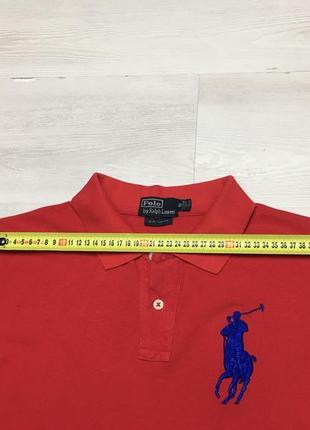 Брендова червона чоловіча футболка поло теніска сорочка polo ralph lauren оригінал8 фото