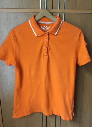 Оранжевая футболка поло1 фото