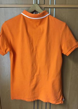 Оранжевая футболка поло4 фото