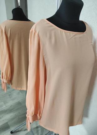 Персиковая легкая летняя блуза massimo dutti сток, новая3 фото