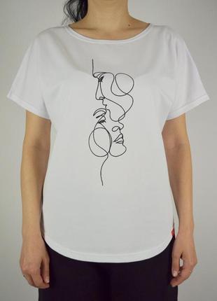 Женская футболка с принтом линия лица vins3 фото
