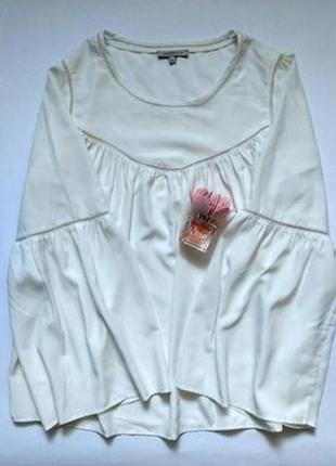 Белая блузка свободная блуза с широкими длинными рукавами1 фото