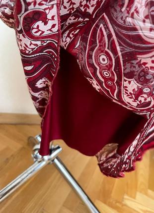 Бордовый розовый темно красный яркий сарафан на лето миди ниже колена платье а-силуэта s 366 фото
