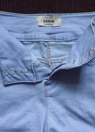 S-m на бедра 86 + см, голубые джинсовые стрейч высокие шорты шорты шорты4 фото
