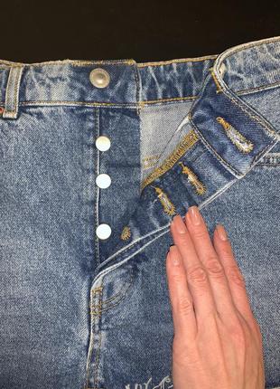 Bershka круті джинсові шорти на високій посадці розмір7 фото