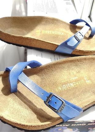 Ортопедические босоножки birkenstock шлёпки кожаные сабо 40р.-26см.