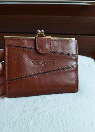 Gianni  conti кожаный мужской женский  кошелек портмоне бумажник. италия2 фото