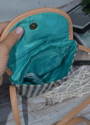 Фірмова стильна сумочка сумка сорочка в смужку через плече8 фото