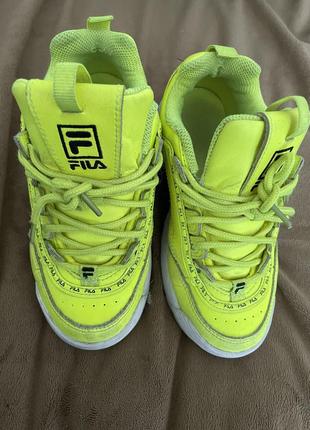 Fila детские кроссовки “yellow neon”2 фото