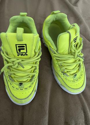 Fila детские кроссовки “yellow neon”3 фото