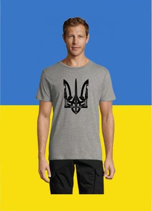 Футболка мужская с принтом герб україни