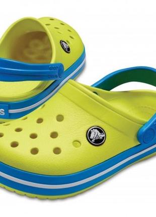 Крокси дитячі crocs kids' crocband™ clog tennis green ball / ocean 204537 дитячі крокси сабо