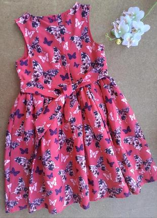 Рожева шифонова сукня в метелики на дівчинку 6-7 років7 фото