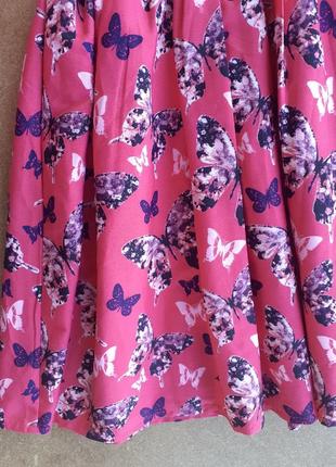 Рожева шифонова сукня в метелики на дівчинку 6-7 років10 фото