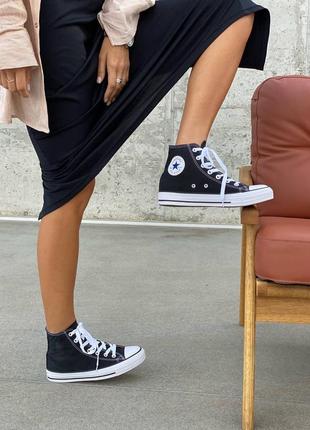 Жіночі чорно-білі високі кеди converse chuck taylor all star🆕кеди конверс8 фото