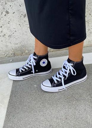 Жіночі чорно-білі високі кеди converse chuck taylor all star🆕кеди конверс