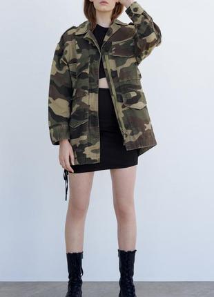 Джинсовая милитари куртка