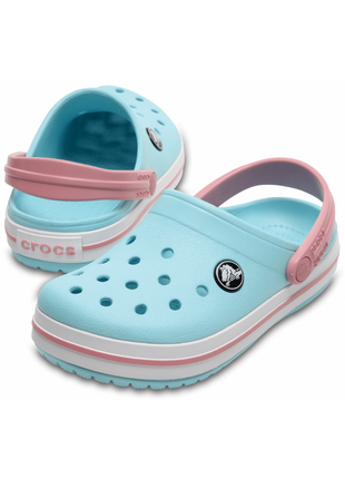 Детские кроксы crocs kids’ crocband™ clog ice blue / white 204537 детские кроксы сабо