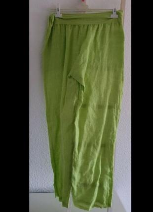Продам салатові лляні штани puro lino made in italy  пот 40-44 см довжина 101 см
