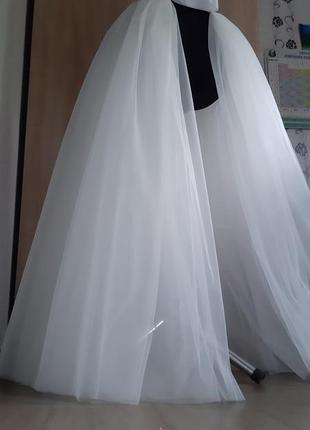 Фатиновая юбка- шлейф на платье6 фото