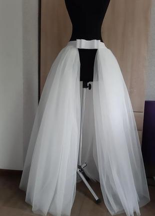 Фатиновая юбка- шлейф на платье7 фото