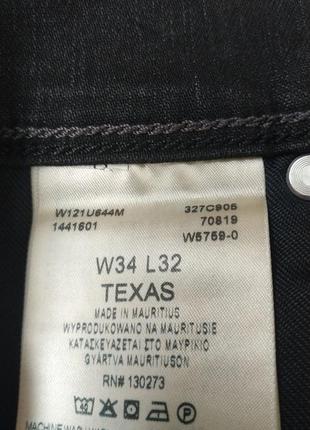 Wrangler texas чорні джинси прямого крою7 фото