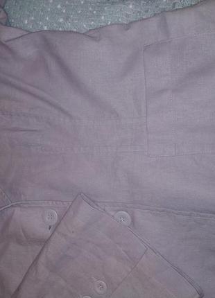 Новый лавпндовый льняной пиджак с накладными карманами 16-18 р6 фото