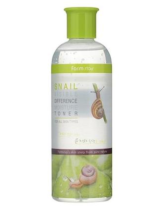 Зволожуючий тонер із екстрактом равлики farmstay visible difference moisture toner snail 350 ml
