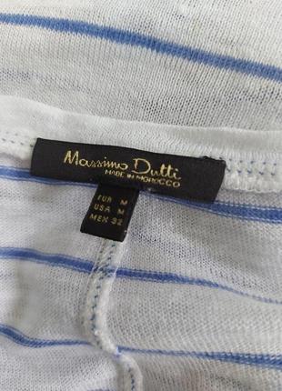 Льняная футболка 100%- лен massimo dutti7 фото