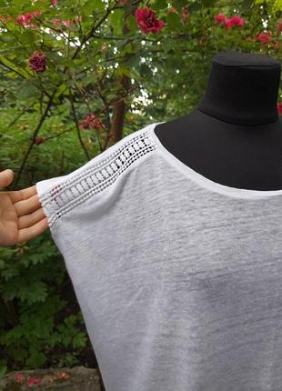 Льняная футболка 100%- лен с прошвой, прямой крой esmara5 фото