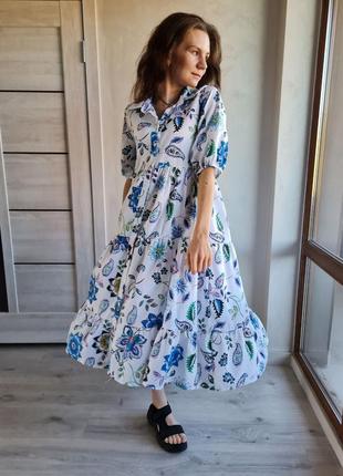 Шикарне плаття 👗 пишне туреччина красивий принт1 фото
