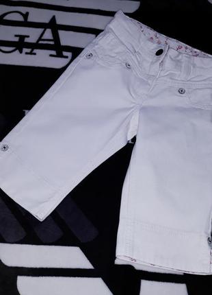 Белые джинсовые шорты бриджи шортики фирма next 4 года1 фото