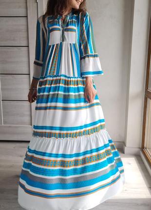 Шикарне легке плаття з красивенным принтом туреччина1 фото