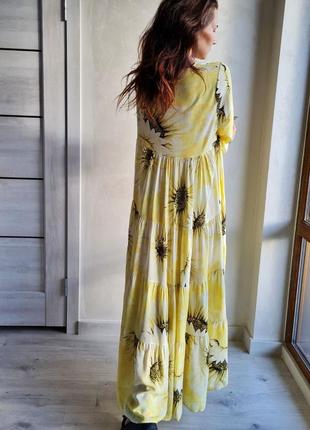 Шикарное солнечное пышное платье щв подсолнухи турция6 фото