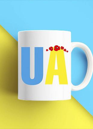 Белая кружка (чашка) с принтом "ua" push it