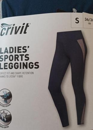 Спортивные лосины crivit sports s m синий с серым