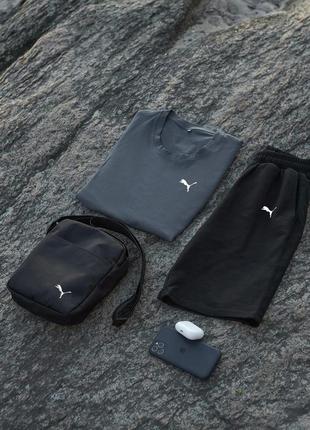 Комплект футболка puma Outline + шорти + барсетка