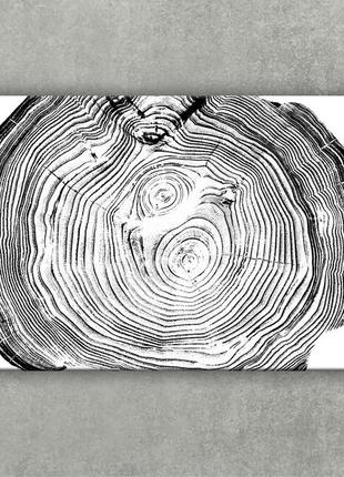 Sale картина отпечаток сруба дерева сосна черно-белый декор на стену в офис гостиную 137х68