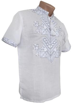 Мужская рубашка вышиванка  на домотканом хлопке для пары р. 42 - 603 фото