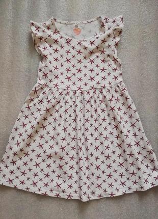 Pocopiano трикотажное платье в морские звёздочки, рост 104