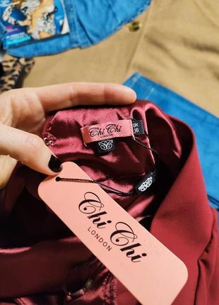 Chi chi london платье бордовое бордо винное бургунди миди с поясом новое по фигуре с рукавом8 фото