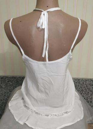 Новая белая нежная блузка топик с кружевом м 464 фото