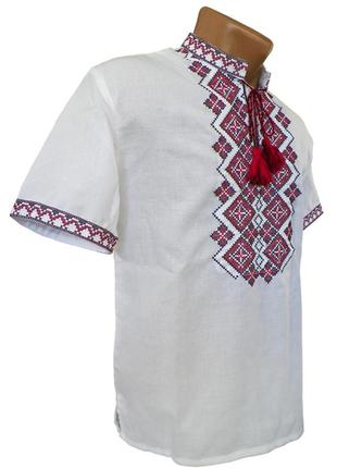 Льняная рубашка вышиванка для мальчика р.140 - 176