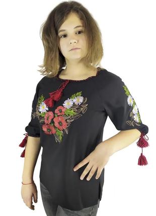 Рубашка вышиванка для девочки подросток р.134-1642 фото