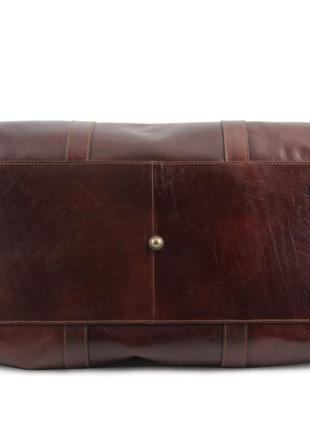 Дорожная кожаная сумка-даффл с карманом сзади tuscany tl141247 voyager6 фото